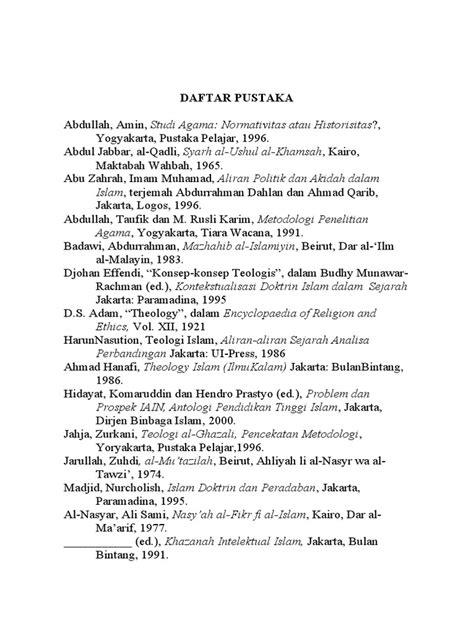 Cara Membuat Daftar Pustaka Ilmu Kalam