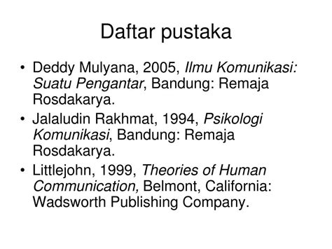 Jenis-Jenis Daftar Pustaka Komunikasi Interpersonal