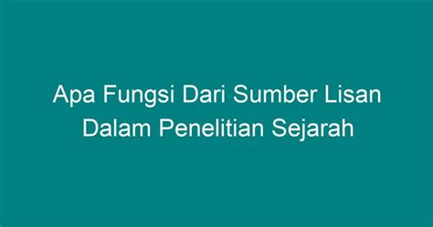 Fungsi Sumber dalam Penelitia