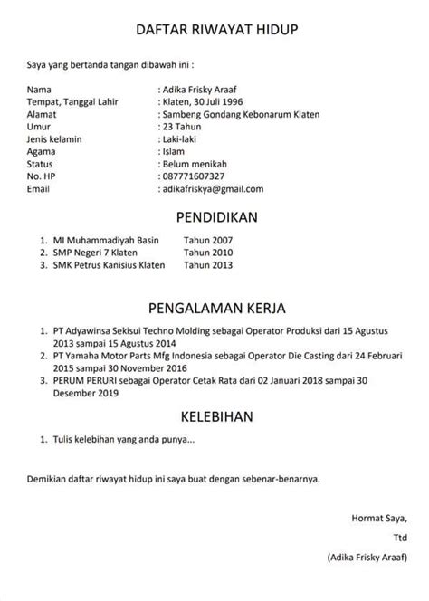 Contoh Daftar Riwayat Hidup Inggris yang Baik dan Benar