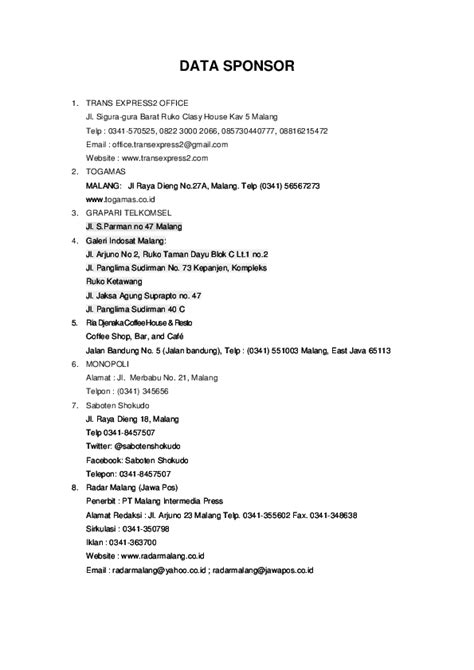 Daftar Sponsor di Bandung untuk Event