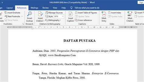 Cara Membuat Daftar Pustaka yang Benar