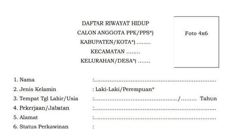 Syarat-Syarat Membuat Daftar Riwayat Hidup